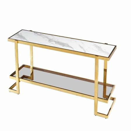 Console DKD Home Decor Marbre Acier Doré (140 x 36 x 78 cm)