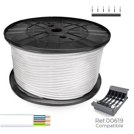 Cable Eléctrico Manguera Sediles Blanco 3 x 1 mm 200 m h05vvh2-f