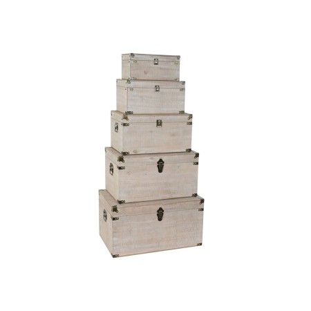 Coffre DKD Home Decor Bois (34 x 19,5 x 16 cm) (64 x 39 x 34.5 cm) (56 x 34 x 31 cm) (48 x 29,5 x 26 cm) (40 x 24 x 21,5 cm) (5