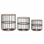 Jeu de 3 tables DKD Home Decor Marron Bois Métal Bordeaux (3 pcs) (40 x 40 x 45 cm)