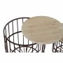 Jeu de 3 tables DKD Home Decor Marron Bois Métal Bordeaux (3 pcs) (40 x 40 x 45 cm)