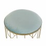 Repose-pied DKD Home Decor Polyester Métal Doré Bleu ciel (46 x 46 x 43 cm)