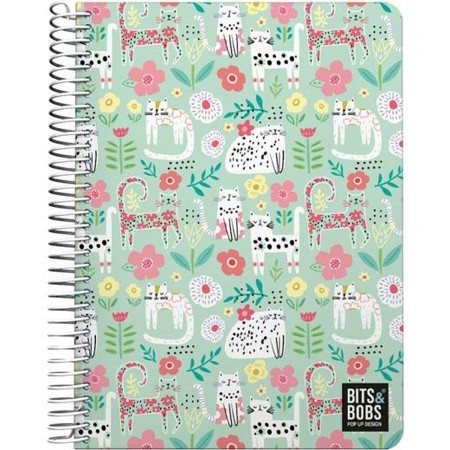 Cahier à Spirale Grafoplas BITS&BOBS 24 CATS Multicouleur quarto 80 Volets