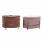 Repose-pied DKD Home Decor Polyester Métal (2 pcs) (51 x 36 x 35 cm)