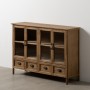 Présentoir Naturel Verre Bois d'épicéa 120 x 39 x 88,5 cm