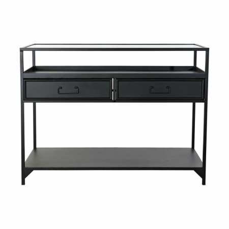 Console DKD Home Decor Noir Métal Verre (100 x 40 x 76 cm)
