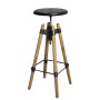 Tabouret DKD Home Decor Réglable Bois Métal (34 x 34 x 76 cm)