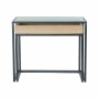 Table d'appoint DKD Home Decor Noir Métal Verre (2 pcs)