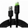 Câble USB Green Cell KABGC13 Noir Vert 2 m