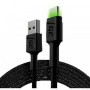 Cable USB Green Cell KABGC13 Negro Verde 2 m