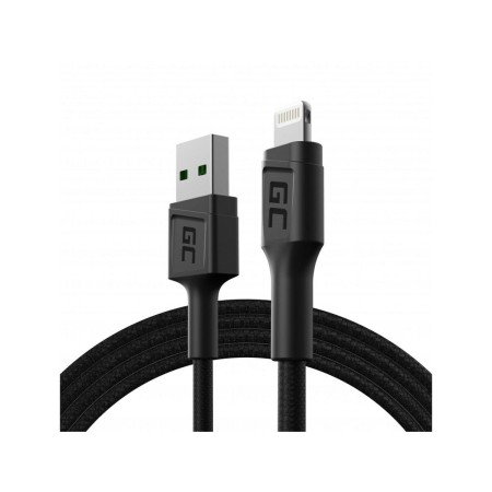 Cable USB Green Cell KABGC21 Negro 1,2 m