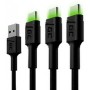 Cable USB Green Cell KABGCSET03 Negro 2 m