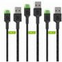 Cable USB Green Cell KABGCSET03 Negro 2 m