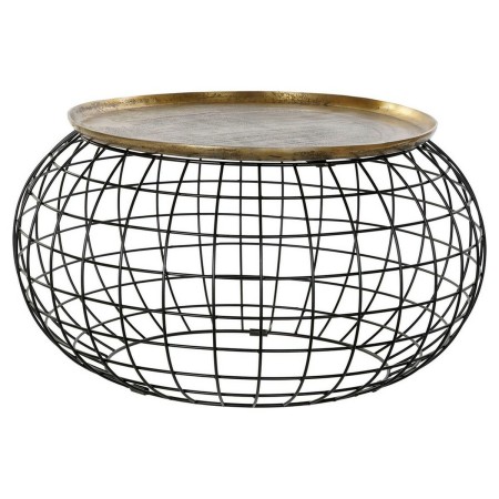 Table d'appoint DKD Home Decor Noir Doré Aluminium (80 x 80 x 44 cm)