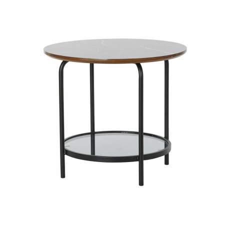 Table d'appoint DKD Home Decor Noir Bois Verre Fer (50 x 50 x 45 cm)