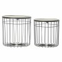 Table d'appoint DKD Home Decor Bois Métal (2 pcs) (40 x 40 x 40 cm) (36 x 36 x 36 cm)