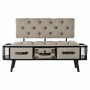 Banquette DKD Home Decor  Noir Beige Métal PU (120 x 50 x 76 cm)
