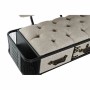 Banquette DKD Home Decor  Noir Beige Métal PU (120 x 50 x 76 cm)