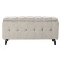 Banquette DKD Home Decor  Noir Beige Métal PU (103 x 42 x 52 cm)