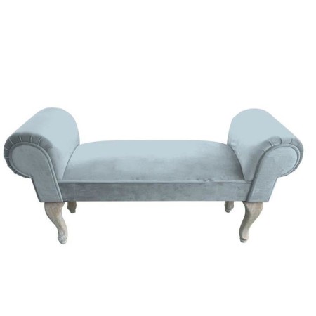 Banquette DKD Home Decor  Polyester Bleu ciel Pin (105 x 30 x 54 cm)