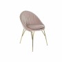 Chaise de Salle à Manger DKD Home Decor Rose Doré Métal Polyester (60 x 60 x 85 cm)