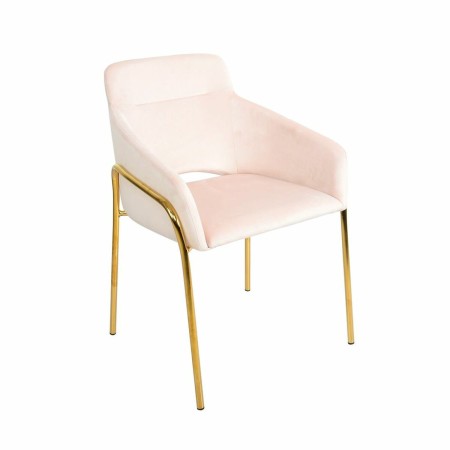 Chaise DKD Home Decor Rose Polyester Métal (59 x 60 x 83 cm)