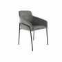 Chaise DKD Home Decor Noir Polyester Métal Gris clair (59 x 60 x 83 cm)