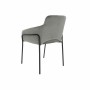 Chaise DKD Home Decor Noir Polyester Métal Gris clair (59 x 60 x 83 cm)