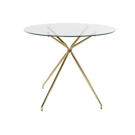 Table de Salle à Manger DKD Home Decor Verre Fer (90 x 90 x 75 cm)