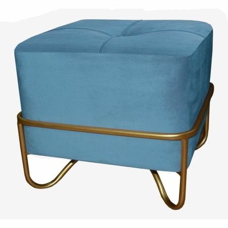 Banquette DKD Home Decor  Mousse Bleu Doré Métal Polyester Velours Bois MDF (42 x 42 x 38 cm)