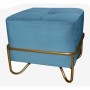 Banquette DKD Home Decor  Mousse Bleu Doré Métal Polyester Velours Bois MDF (42 x 42 x 38 cm)