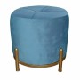 Repose-pied DKD Home Decor Bleu Polyester Métal Doré (38 x 38 x 34 cm)