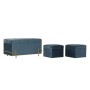Banquette DKD Home Decor Mousse Bleu Métal Polyester Velours Bois MDF (83 x 43 x 42 cm)