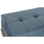 Banquette DKD Home Decor Mousse Bleu Métal Polyester Velours Bois MDF (83 x 43 x 42 cm)