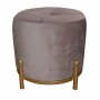 Repose-pied DKD Home Decor Rose Polyester Métal Doré (38 x 38 x 34 cm)