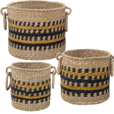 Lot de paniers Alexandra House Living 75966 Marron osier Rotin Fibre naturelle (3 Unités)