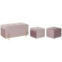 Banquette DKD Home Decor Mousse Rose Doré Métal Polyester Velours Bois MDF (80 x 40 x 42 cm)