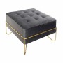 Banquette DKD Home Decor  Mousse Gris Doré Métal Polyester Velours Bois MDF (72 x 39 x 41 cm) (72 x 39 x 39 cm)