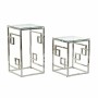 Table d'appoint DKD Home Decor Verre Argenté Métal (45 x 45 x 80 cm) (2 pcs)