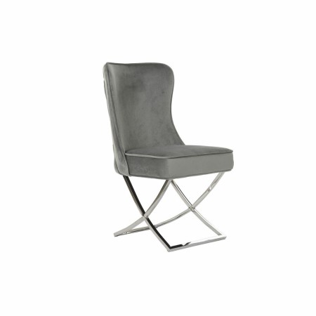 Chaise de Salle à Manger DKD Home Decor Polyester Acier (53 x 64 x 99.5 cm)