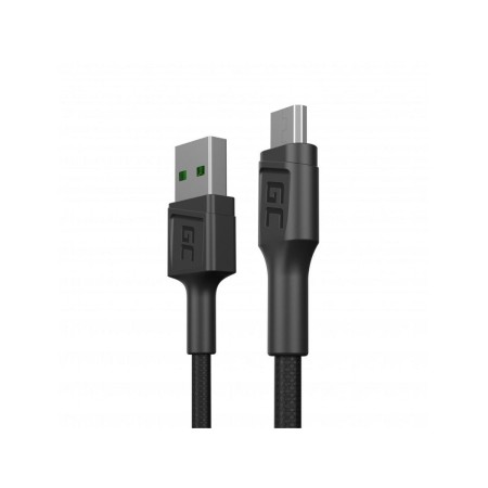 Cable USB a micro USB Green Cell KABGC23 Negro 30 cm