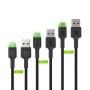 Adaptador USB a USB-C Green Cell KABGCSET01 Negro Verde 2 m (3 Unidades)