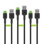 Adaptador USB a USB-C Green Cell KABGCSET02 Negro 1,2 m (3 Unidades)