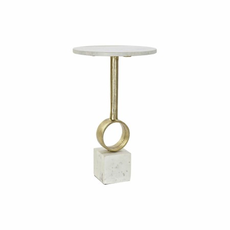 Table d'appoint DKD Home Decor Doré Aluminium Blanc Marbre (37 x 37 x 60 cm)