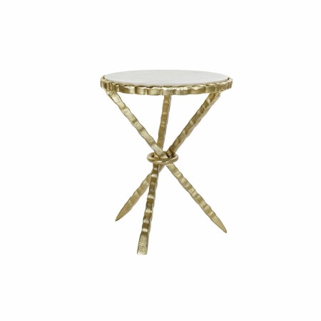 Table d'appoint DKD Home Decor Doré Aluminium Blanc Marbre (40 x 40 x 53 cm)