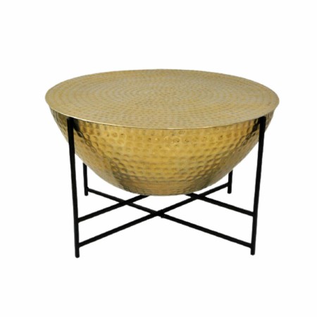 Table d'appoint DKD Home Decor Noir Doré Acier (72 x 72 x 44.5 cm)