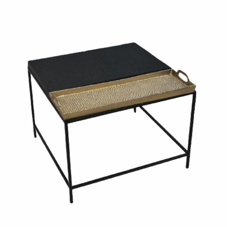 Table d'appoint DKD Home Decor Noir Doré Acier Aluminium (63 x 62 x 44 cm)