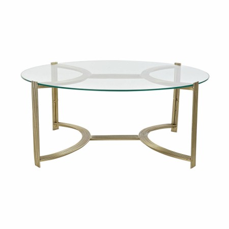 Table d'appoint DKD Home Decor Verre Doré Acier (79 x 79 x 33 cm)