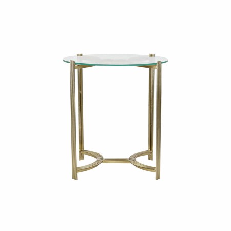 Table d'appoint DKD Home Decor Verre Doré Acier (44 x 44 x 48 cm)
