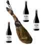 Jambon Ibérique Cebo Linaje Negro 5,5 kg Bouteille de vin 750 ml x 3